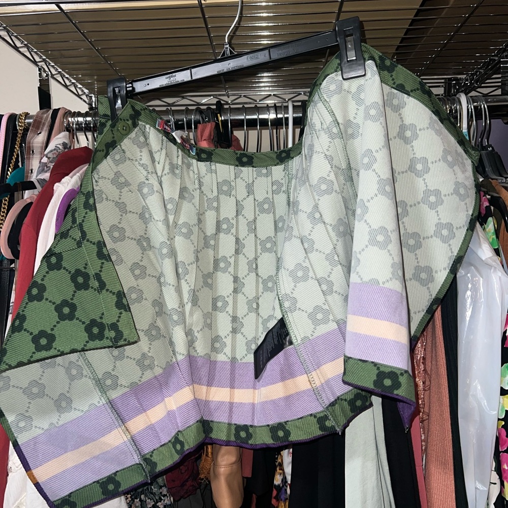 NWT Urban Outfitters Green Skirt with Purple and Orange Bands - Picture 4 of 5